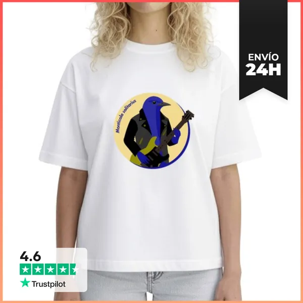 Camiseta Mujer Boxy Roquero Solitario - Monticola Solitarius