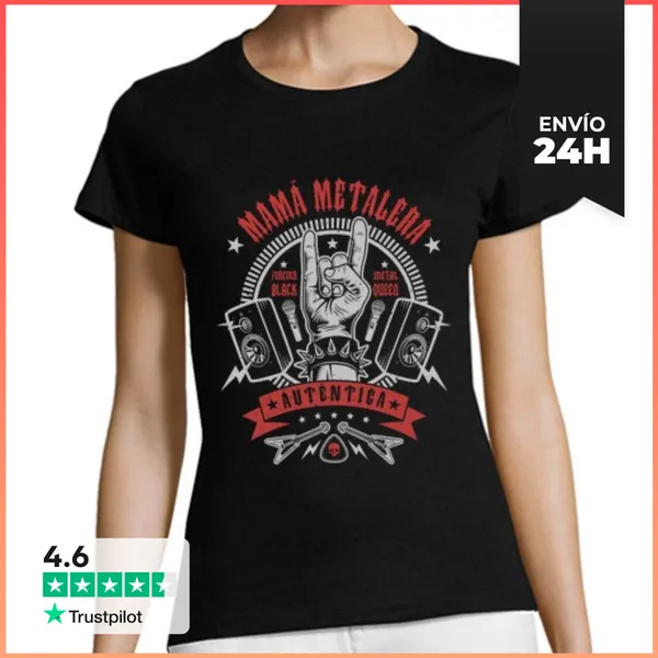 Camiseta Mujer Clásica Mamá Metalera LaTostadora