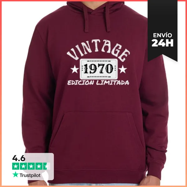 Sudadera Unisex Con Capucha Vintage 1980 Edición Limitada Regalo