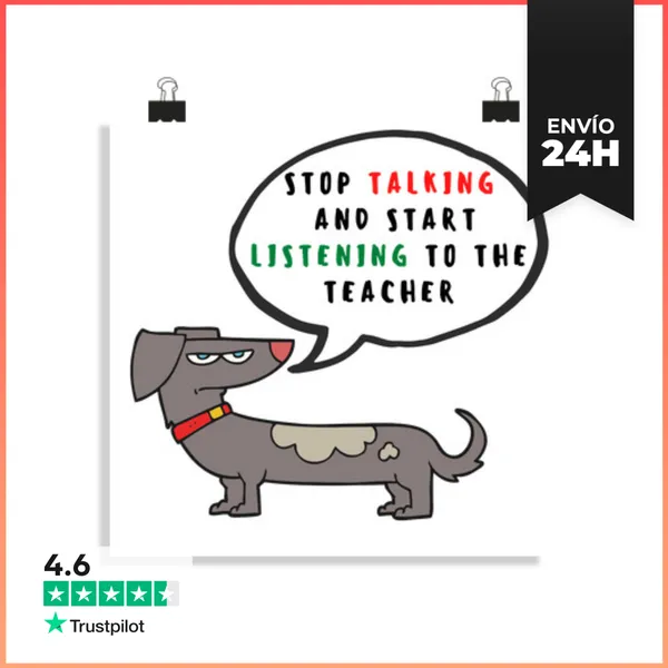 Póster Cuadrado Angry Teacher Dog 10 LaTostadora