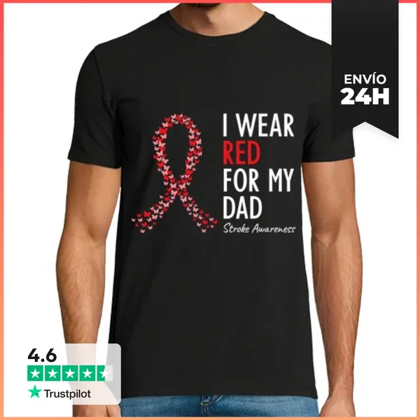 Camiseta Hombre Clásica Llevo Rojo Por La Concienciación Sobre El