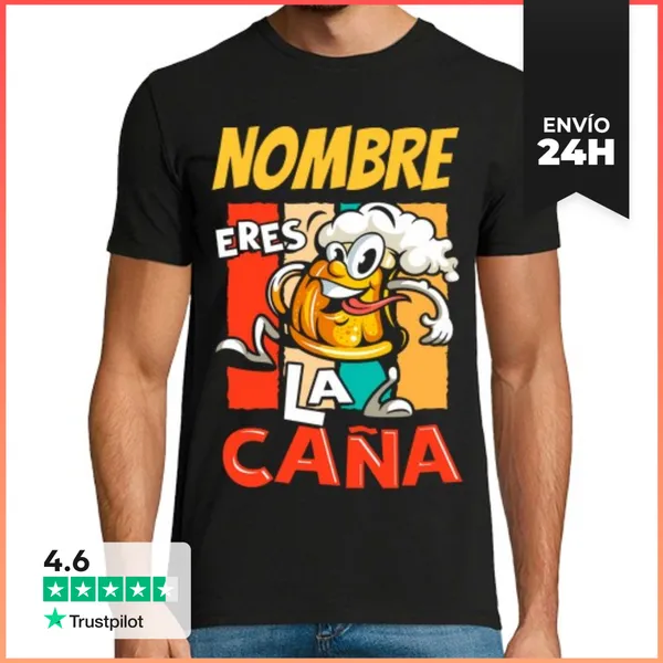 Camiseta Hombre Clásica Eres La Caña Personalizado Cerveza Regalo