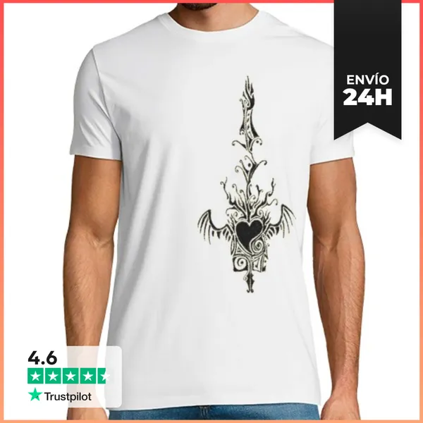 Camiseta Hombre Clásica Tatuaje Drakoniano II Chico LaTostadora