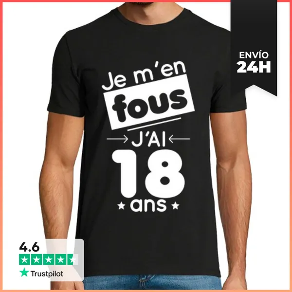 Camiseta Hombre Clásica Cumpleaños De 18 Años - Estoy Loco