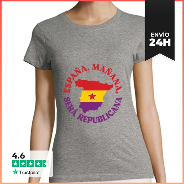 Camiseta Mujer Clásica España Mañana Será Republicana Oscuro