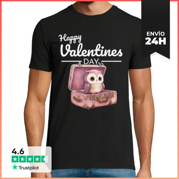 Camiseta Hombre Clásica Lindo Corazón Panda Amante Feliz Día De