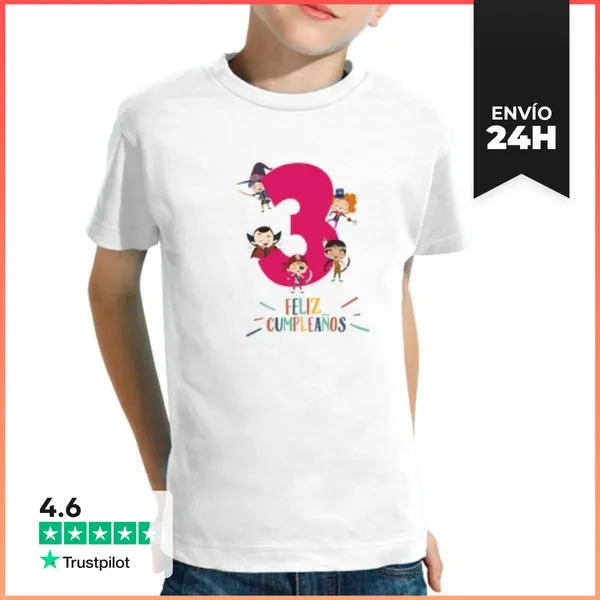 Camiseta Clásica Para Niños Feliz Tres Años LaTostadora