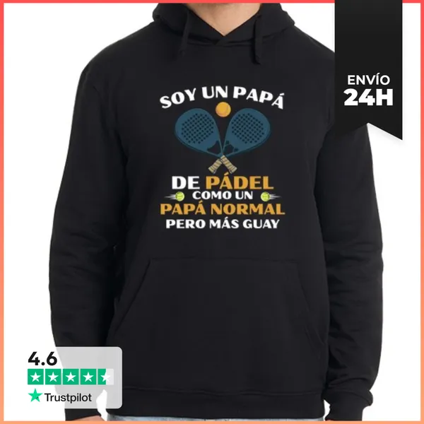 Sudadera Unisex Con Capucha Papá De Pádel Divertido Padel Regalo