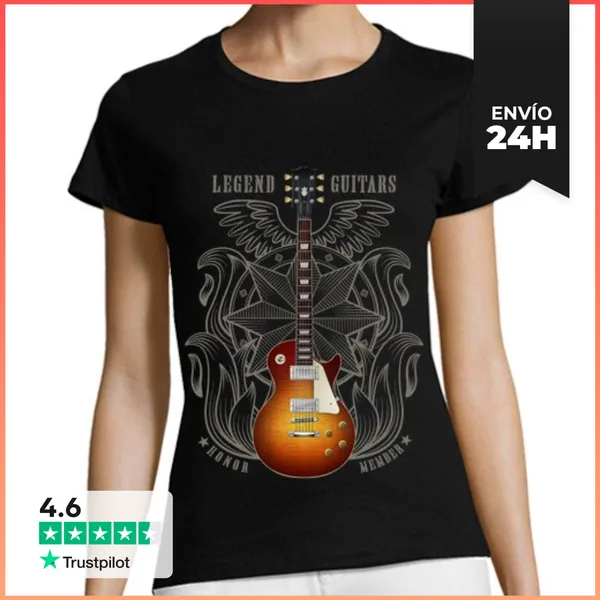 Camiseta Mujer Clásica Guitarra Eléctrica Sunburst LaTostadora