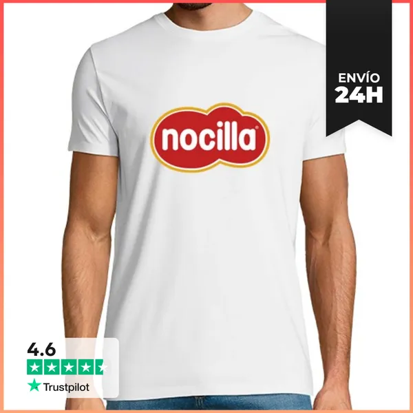Camiseta Hombre Clásica Camiseta Blanca Logo Nocilla LaTostadora