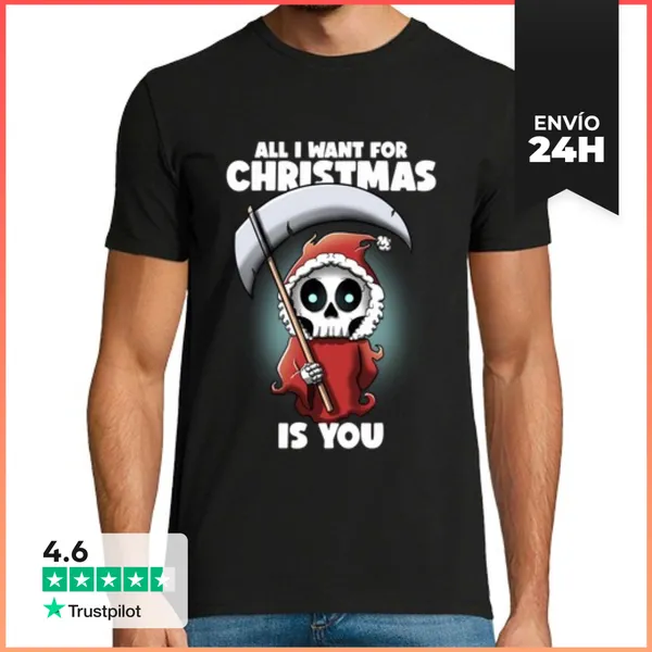 Camiseta Hombre Clásica Muerte Navidad LaTostadora