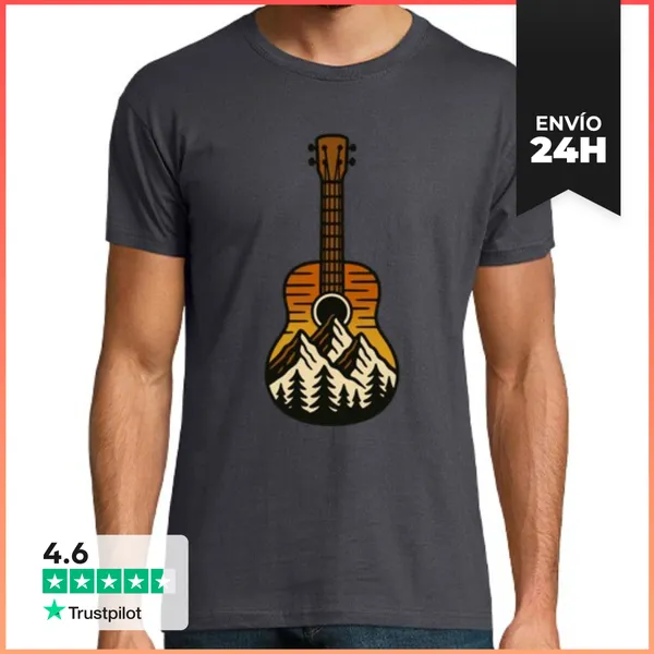 Camiseta Hombre Clásica Guitarra De Montaña LaTostadora