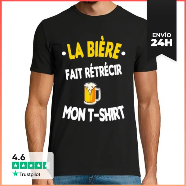Camiseta Hombre Clásica La Cerveza Hace Que Mi Camiseta Se Enco