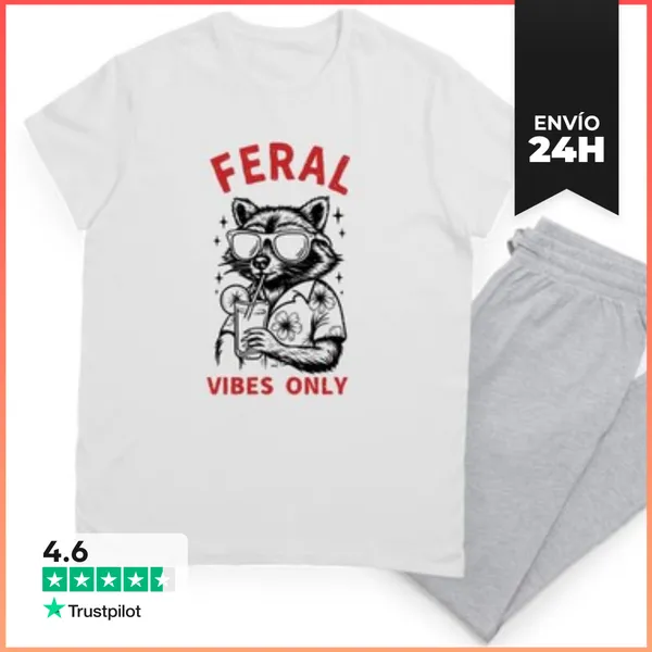 Pijama Vibras Salvajes Solamente - Gafas De Sol De Mapache Cóctel