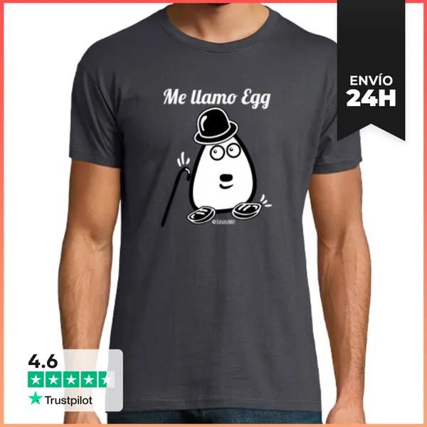 Camiseta Hombre Clásica Me Llamo Egg (Texto) LaTostadora