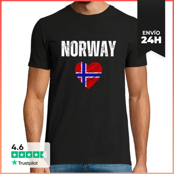 Camiseta Hombre Clásica Yo Amo Noruega LaTostadora
