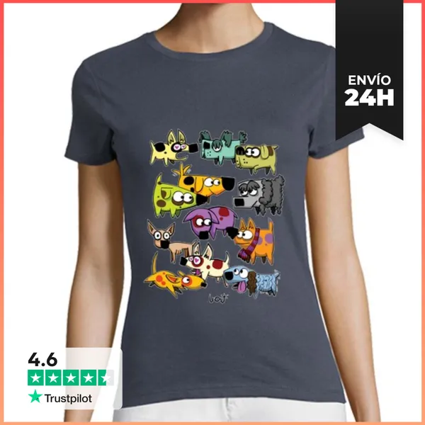 Camiseta Mujer Clásica Perros LaTostadora