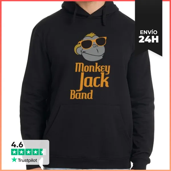 Sudadera Unisex Con Capucha Monkey Jack Band LaTostadora