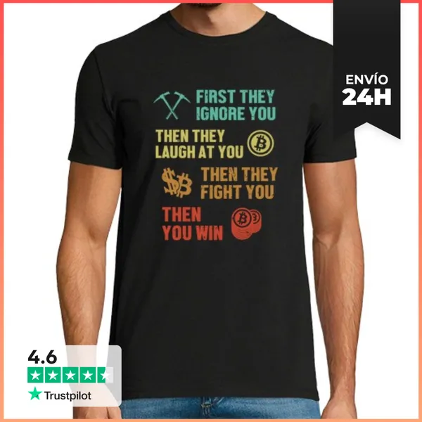 Camiseta Hombre Clásica BTC Cripto Cotizacin Criptomoneda