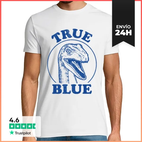 Camiseta Hombre Clásica True Blue Jurásico Rapaz Mundo