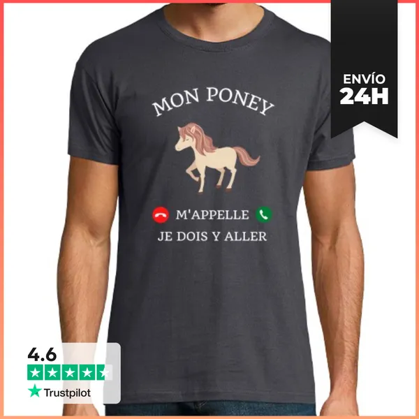 Camiseta Hombre Clásica Pony Me Llama Humor Montar A Caballo