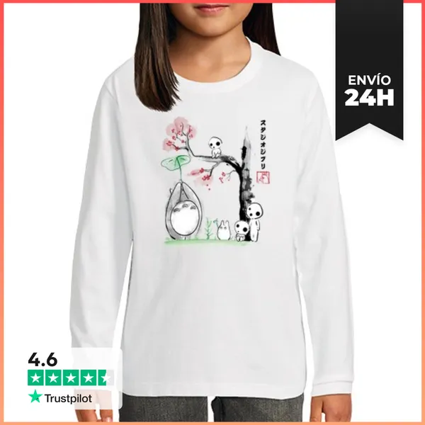 Camiseta Manga Larga Para Niños Growing Trees Sumi-e LaTostadora