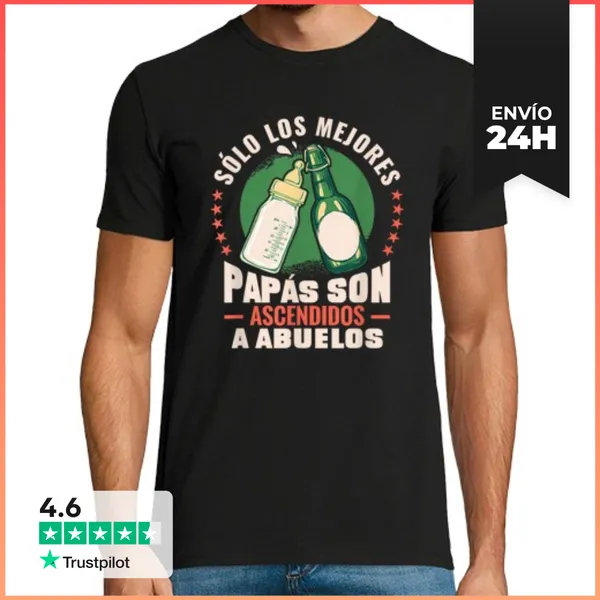 Camiseta Hombre Clásica Sólo Los Mejores Papás Son Ascendidos
