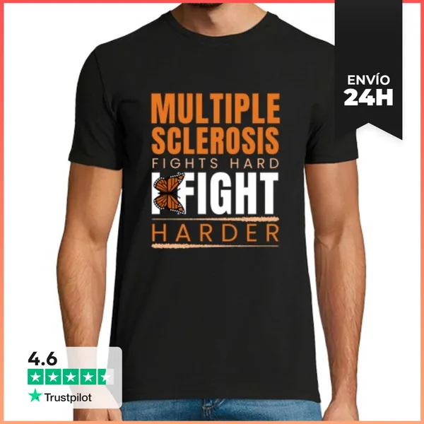 Camiseta Hombre Clásica La Esclerosis Múltiple Lucha Duro Yo Lu