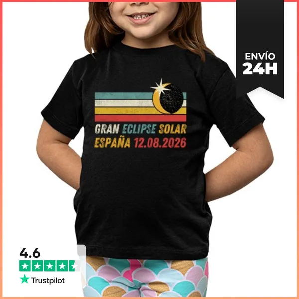 Camiseta Clásica Para Niños Gran Eclipse Solar Europeo España