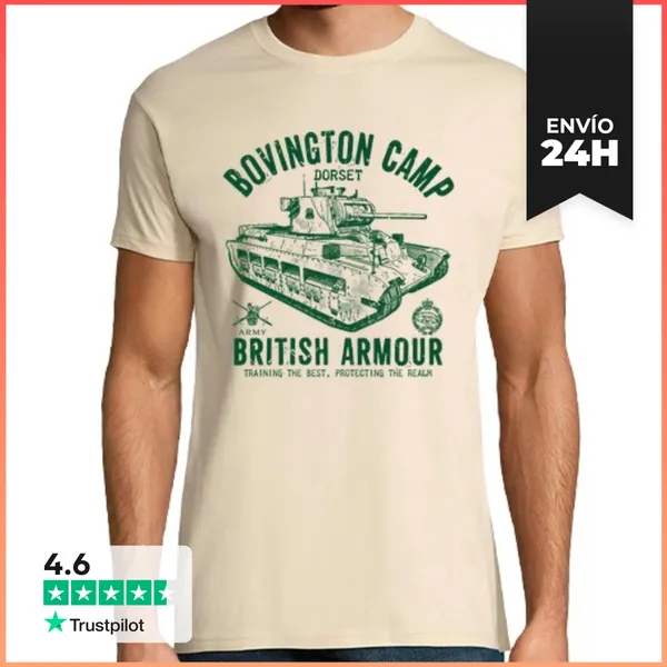 Camiseta Hombre Clásica Bovington Camp Tank Regiment LaTostadora