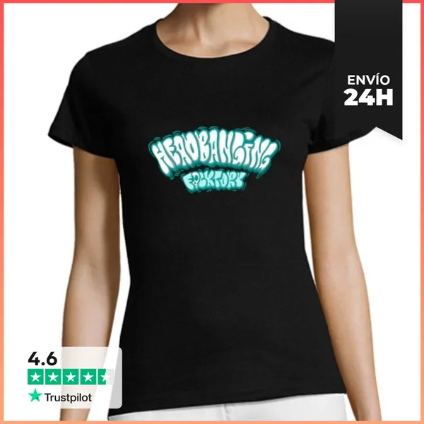 Camiseta Mujer Clásica Headbanging Graffiti Black LaTostadora