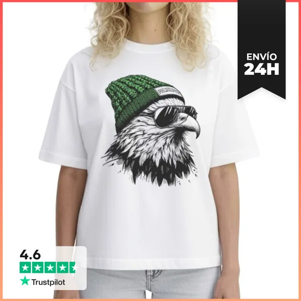 Camiseta Mujer Boxy ÁGUILA GORRO DE LANA PHILADELPHIA LaTostadora