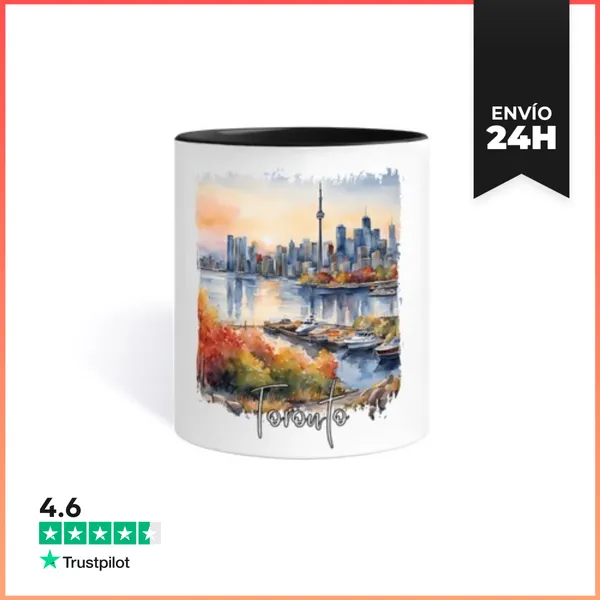 Taza De Colores Acuarela De Toronto, Toronto Canadá LaTostadora