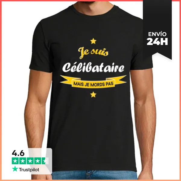 Camiseta Hombre Clásica Soy Soltero Pero No Muerdo El Humor