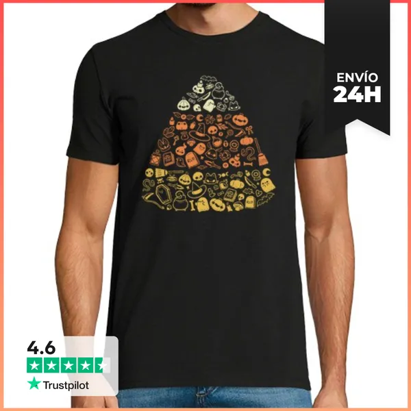 Camiseta Hombre Clásica Dulce De Maíz De Halloween Lindo
