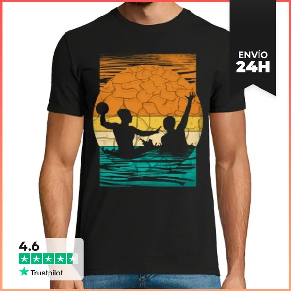 Camiseta Hombre Clásica Retro Waterpolo Viejo Jugando LaTostadora