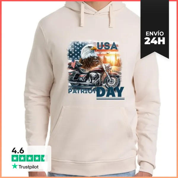 Sudadera Unisex Con Capucha Usa Día Del Patriota LaTostadora