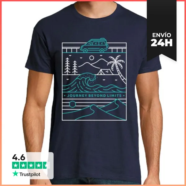 Camiseta Hombre Clásica Viaje Más Allá De Los Límites 3