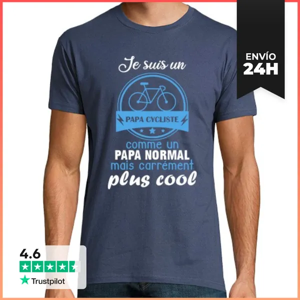 Camiseta Hombre Clásica Ciclismo Papá Bicicleta Día Del Padre