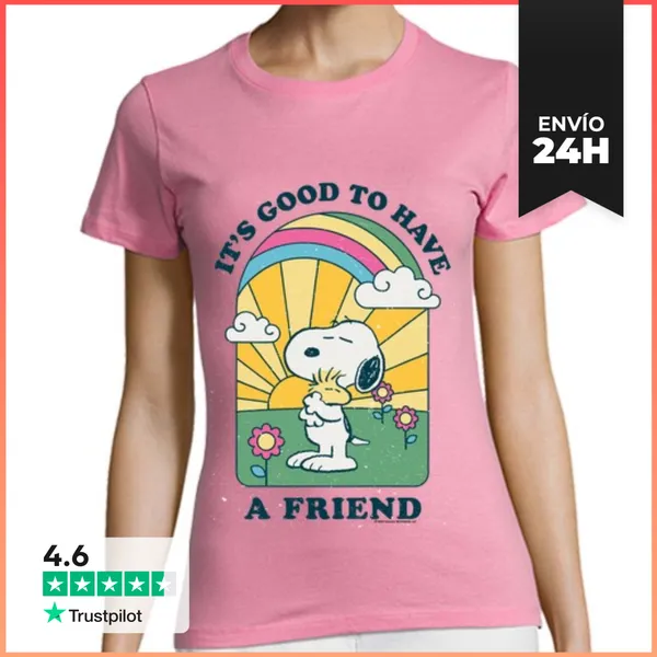 Camiseta Mujer Clásica Snoopy Good To Have Friends LaTostadora