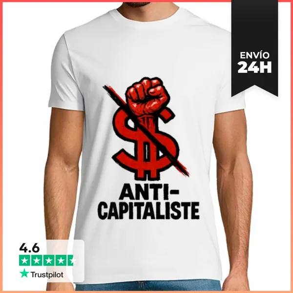 Camiseta Hombre Clásica Anticapitalista LaTostadora