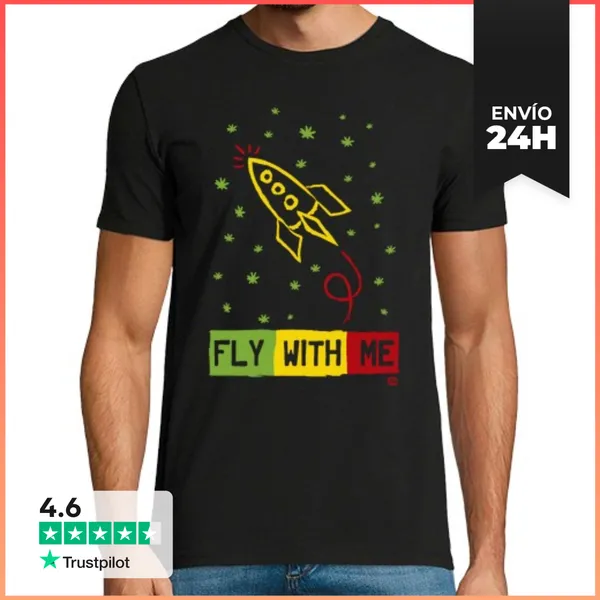 Camiseta Hombre Clásica FLY WITH ME RASTA LaTostadora