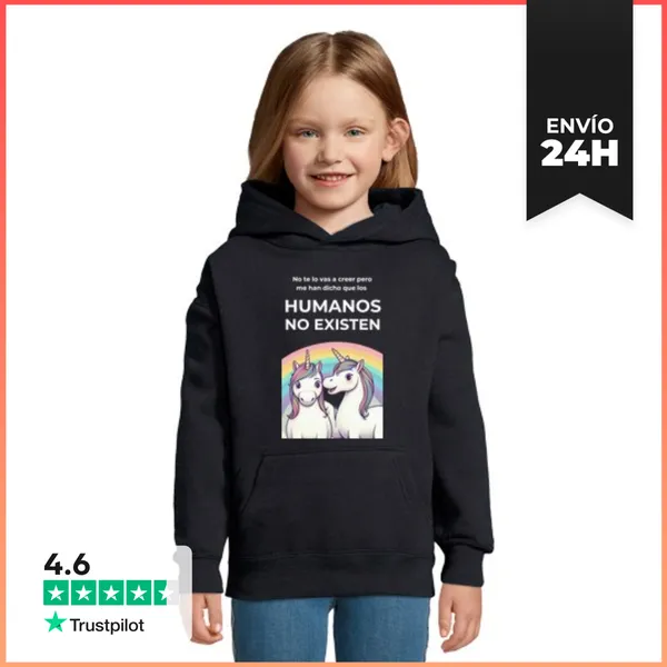 Sudadera Para Niños Con Capucha Unicornios Los Humanos No Existen