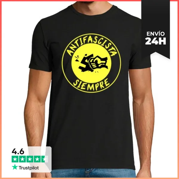 Camiseta Hombre Clásica Antifascista LaTostadora