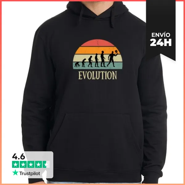 Sudadera Unisex Con Capucha Evolución Padel Hombre Humor Padel