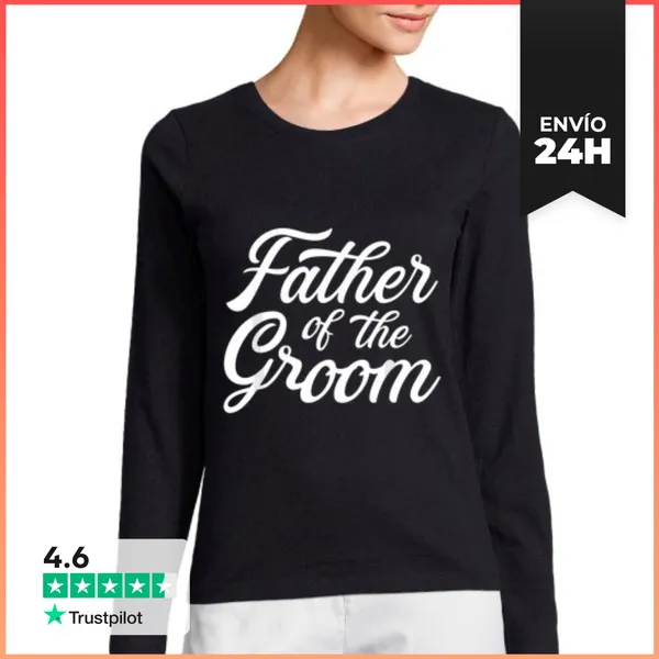 Camiseta Mujer Manga Larga Regalo Para El Padre Del Novio