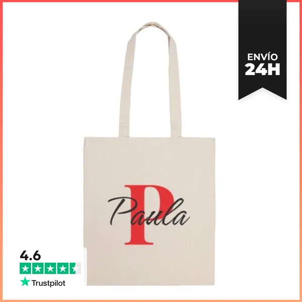 Bolsa De Tela Bolsa Personalizada Inicial Y Nombre - P