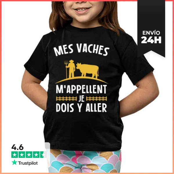 Camiseta Clásica Para Niños Vacas Campesino Granjero Granja Vaca