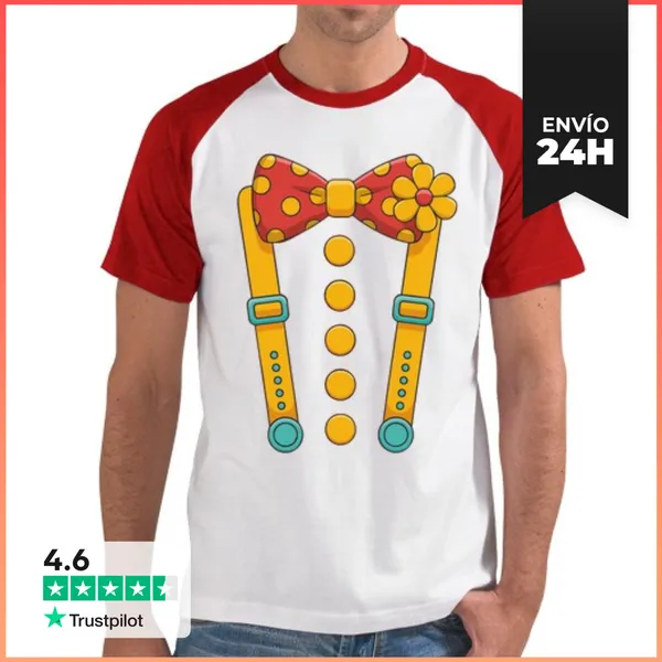 Camiseta Hombre, Estilo Béisbol Diseño De Disfraz De Payaso