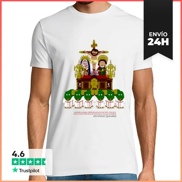Camiseta Hombre Clásica Paso De La Buena Muerte, Virgen De La